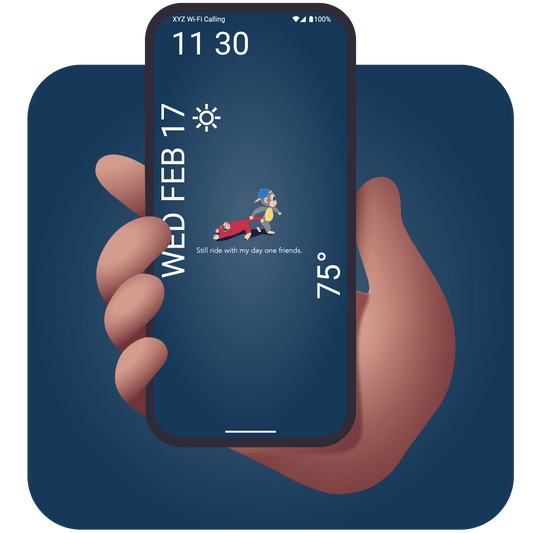 Little cartoon monkey and stuffed animal mobile wallpaper