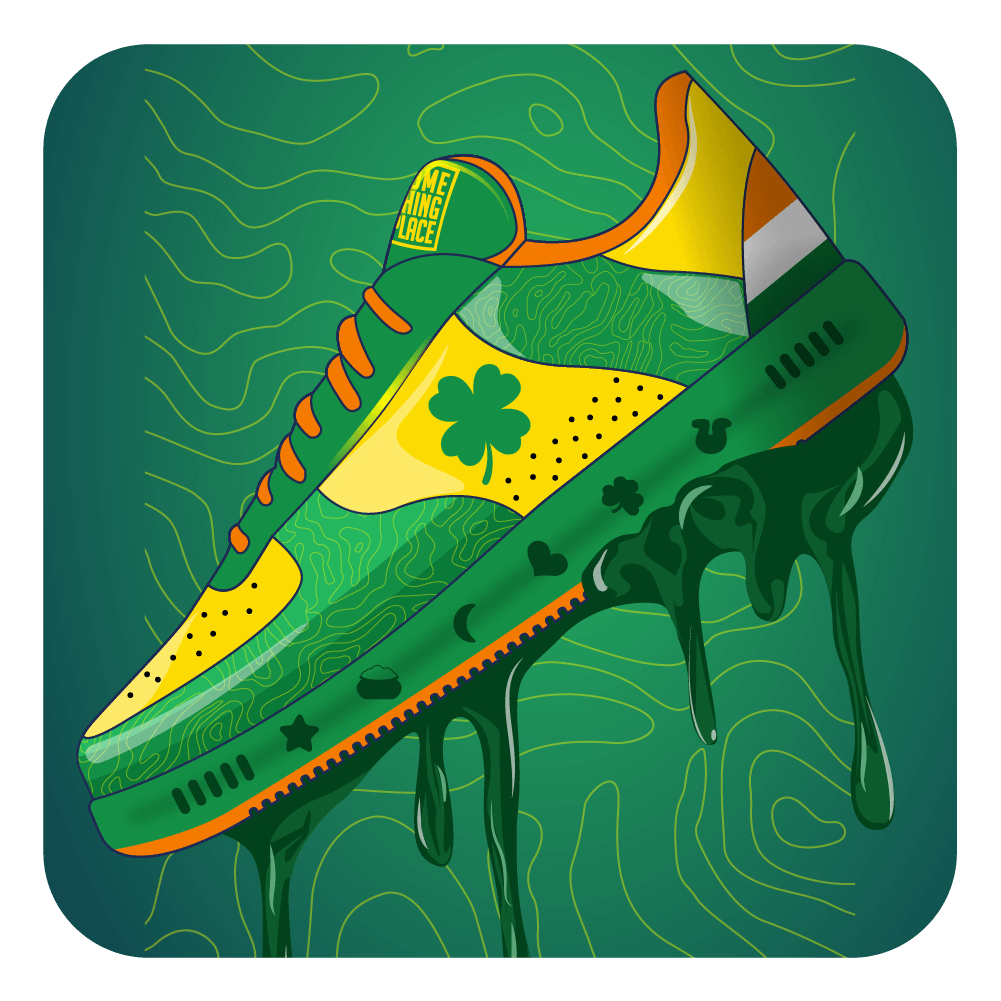 St Patrick's Day, Irish theme designed illustration of a shoe